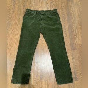 Polo Ralph Lauren Dungarees corduroy jeans Men 38x30 Varick Slim Straight Green.